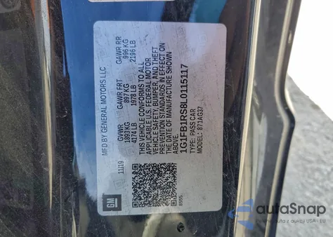 2020 Chevrolet Camaro Ls from USA, damaged, VIN 1G1FB1RS8L0115117